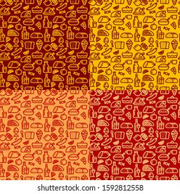 illustration of the meal and food seamless patterns