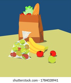 illustration with meals in packages