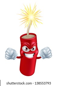 An Illustration Of Mean Or Angry Looking Cartoon Firecracker Or Firework Character With A Lit Fuse