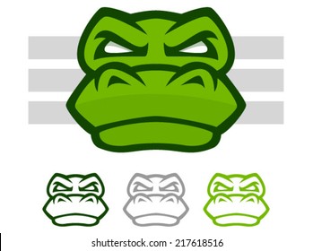 Illustration Of A Mean Looking Crocodile Or Alligator Face Icon