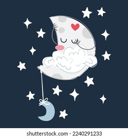 Illustration of the measured moon hiding behind a cloud