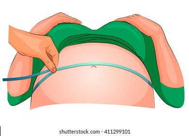 illustration of the measurement of the abdomen of a pregnant woman