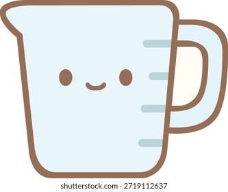 Ilustración de la taza de medición con la cara linda