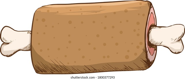 Ilustración de carne con huesos deliciosos