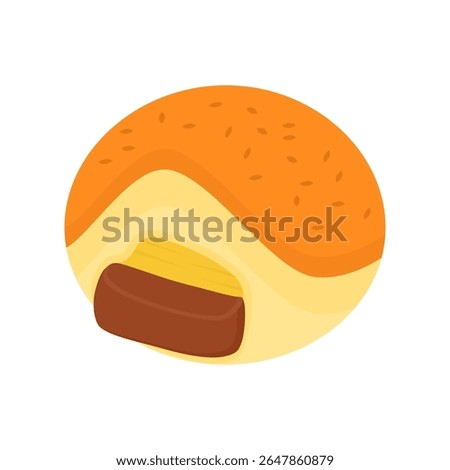 Illustration of Meat and Egg Filled Bread with Delicious Appearance. Suitable for Menu Design, Food Posters, and Culinary Social Media Content