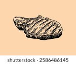 Illustration of an Meat Grill Drawing