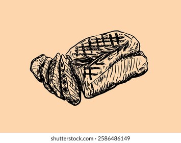 Illustration of an Meat Grill Drawing