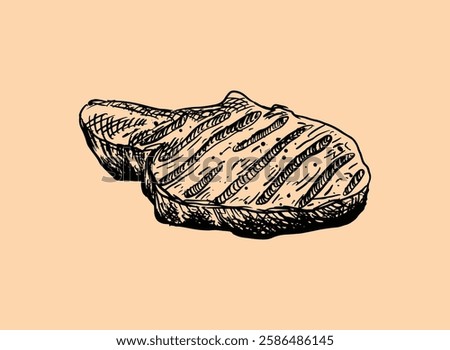Illustration of an Meat Grill Drawing