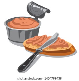 illustration of the meat pate spreading on the bread