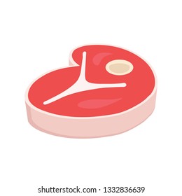 Illustration of a meat piece on a white background