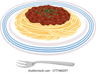 Illustration of meat sauce spaghetti / pasta