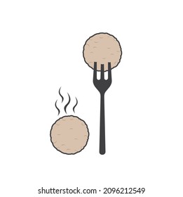 illustration of meatball, vector art.