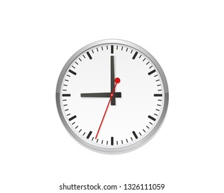 Illustration of mechanical clock. Clock face on white background. 
