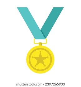 ilustración con concepto de medalla, ilustración vectorial en estilo plano