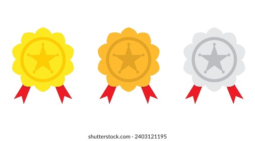 illustration with a medal concept, vector illustration in flat style