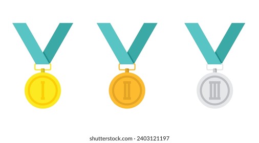 ilustración con concepto de medalla, ilustración vectorial en estilo plano