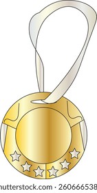 The Illustration of Medal Prize for achieving something important.