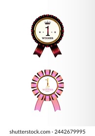 Illustration of medals with ribbon vector