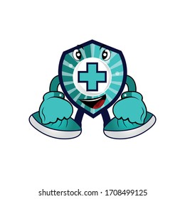 Illustration of an medic shield security character mascot
