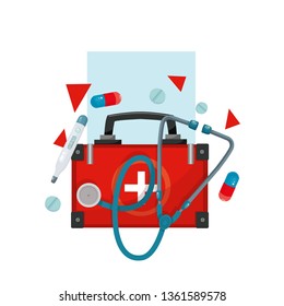 illustration with medical bag and stethoscope