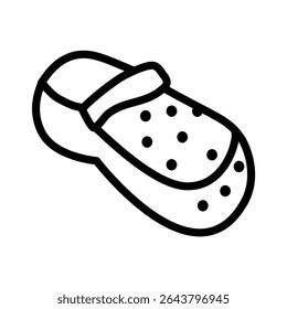 Illustration of medical health clogs sandal shoes in vector doodle line art style. High resolution and editable icon perfect for sticker, journal, symbol, logo, design element or poster in hospital