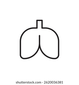 Ilustração de um ícone médico que representa pulmões humanos para temas de saúde e bem-estar