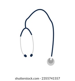 Illustration, medical icon, stethoscope, doctor's medical instrument. Made in vector graphics.