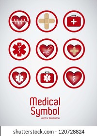 Illustration of Medical Logo Vector, in red color, vector illustration