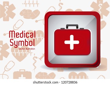 Illustration of Medical Logo Vector, in red color, vector illustration