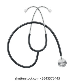 Illustration of a medical stethoscope on a white background, highlighting its practical design for medical professionals