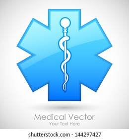 illustration of medical symbol with serpent and stick