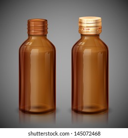 illustration of medical syrup bottle with cap