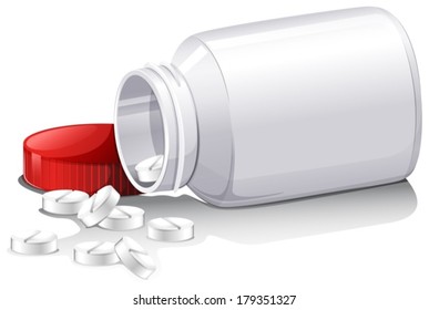 Illustration of the medical tablets on a white background svg