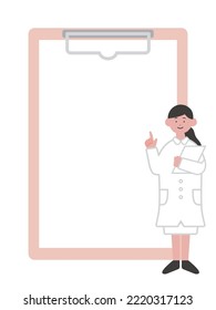 Illustration of a medical worker explaining with a binder