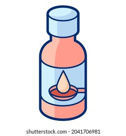 Illustration of medicinal syrup in cartoon style. Cute funny object.