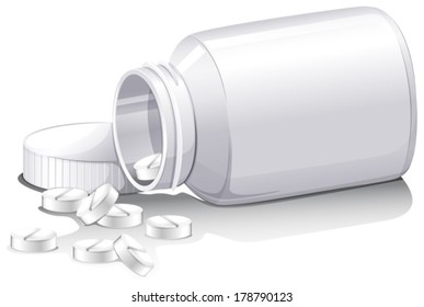 Illustration of the medicinal tablets on a white background svg