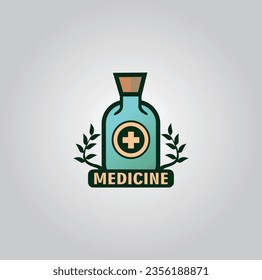 illustration medicine drug logo vector