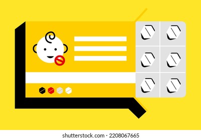 Illustration of medicine or oral drugs about abortion and right to female reproductivity