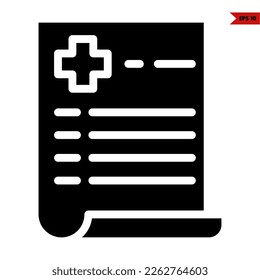 illustration of medicine report glyph icon