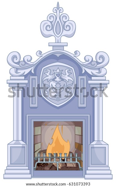 中世の暖炉のイラスト のベクター画像素材 ロイヤリティフリー