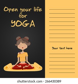 Illustration of meditating girl in yoga pose