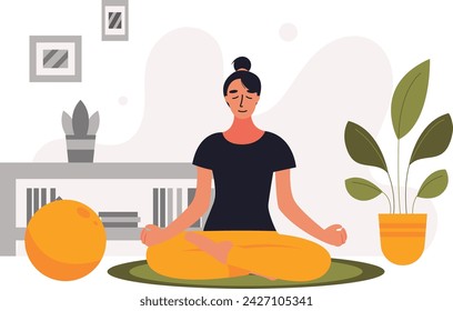 illustration of meditation to calm down