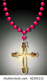 Illustration of meditation symbols with rosary	