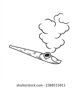 illustration of medwakh, a small smoking pipe of Arabic origin.