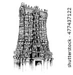 illustration of Meenakshi Amman Temple of Madurai, Tamil Nadu