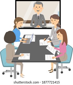 It is an illustration of a meeting.