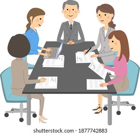 It is an illustration of a meeting.