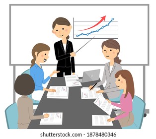 It is an illustration of a meeting.