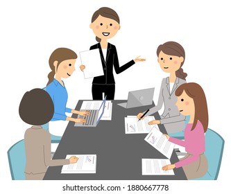 Es una ilustración de una reunión.