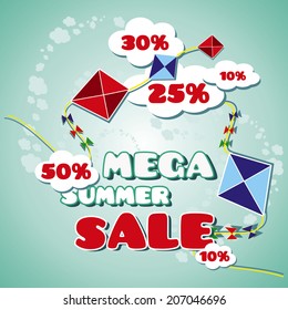 Illustration of mega summer sale